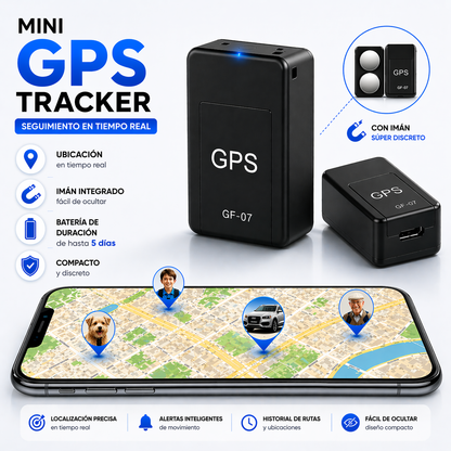 Mini GPS Magnético GF-07 - Rastreo en Tiempo Real 24/7